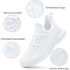 imageWomens Walking Tennis Shoes  Breathable Lightweight Workout Shoes Slip on Running Sneakers Casual Memory Foam Sneakers for Gym White