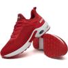 imageWomen Sneakers Walking Shoes  Womens Air Athletic Running Shoes Non Slip Air Shoes Mesh Fashion Sneakers Breathable Gym Work Tennis Shoes Red Size 8