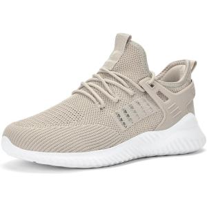 imageMens Sneakers Tennis Shoes  Slip on Memory Foam Walking Shoes for Athletic Running Workout Gym Jogging Indoor Outdoor Lightweight Breathable Casual SneakersBeiged