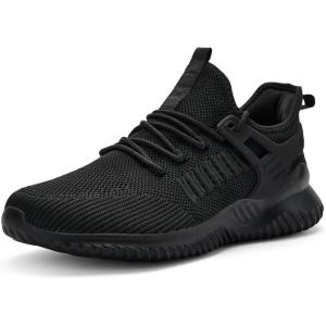 imageMens Sneakers Tennis Shoes  Slip on Memory Foam Walking Shoes for Athletic Running Workout Gym Jogging Indoor Outdoor Lightweight Breathable Casual SneakersAll Blackd
