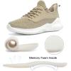 imageWomens Walking Shoes  Slip On Tennis Running Shoes Memory Foam Lightweight Work Sneakers for Indoor Outdoor GymC09 Beige