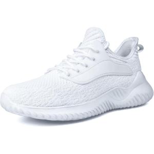 imageWomens Walking Shoes  Slip On Tennis Running Shoes Memory Foam Lightweight Work Sneakers for Indoor Outdoor GymC09 White