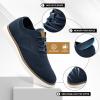 imageMens Dress Casual Shoes Oxfords Business Sneakers Lace Up Walking Knit Mesh Work Sneaker Navy Size 11