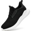 imageWalking Shoes for Men Sneakers  Slip on Tennis Running Memory Foam Shoes for Athletic Workout Gym Indoor Outdoor Lightweight Breathable Casual SneakersWideblack