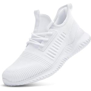 imageWalking Shoes for Men Sneakers  Slip on Tennis Running Memory Foam Shoes for Athletic Workout Gym Indoor Outdoor Lightweight Breathable Casual SneakersNewwhite014