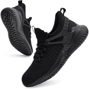 imageWalking Shoes for Men Sneakers  Slip on Tennis Running Memory Foam Shoes for Athletic Workout Gym Indoor Outdoor Lightweight Breathable Casual SneakersNewallblack012