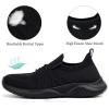 imageWomens Sneakers Slip on Shoes Comfy Sock Tennis Work Non Slip Workout Running Shoe All Black Size 8