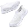 imageWalking Shoes Women Comfortable Slip On Sneakers Lightweight Mesh Casual Work Loafer White Size 9