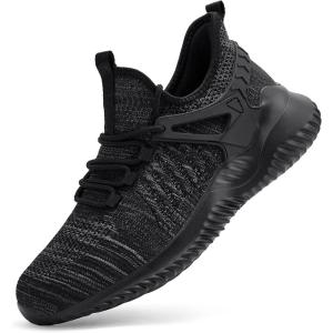 imageWalking Shoes for Men Sneakers  Slip on Memory Foam Running Tennis Shoes for Athletic Workout Gym Indoor Outdoor Lightweight Breathable Casual Sneakers MeshMixBlack Size 11