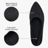 imageBlack Flats for Women Wide  Slip On Ballet Flats Comfort Knit Dress Shoes Wide Toe Box Shoes Walking Flats for Casual Walking Work Travel Black Size 8
