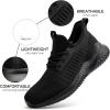 imageMens Athletic Walking Shoes  Comfy Memory Foam Lightweight Workout Casual Tennis Running Sneakers for Indoor Outdoor Allblack Size 12