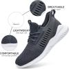 imageMens Memory Foam Running Shoes  Ultra Lightweight Slip on Walking Tennis Workout Shoes Breathable Mesh Casual Fashion Sneakers Darkgrey Size 12
