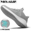imageWalking Tennis Shoes for Men  Running Sneakers Slip on Shoes Mens Jogging Casual Lightweight Breathable Athletic Sport Gym Grey 115