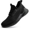 imageMens Athletic Walking Shoes  Comfy Memory Foam Lightweight Workout Casual Tennis Running Sneakers for Indoor Outdoor Allblack Size 12