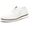 imageMens Dress Shoes Oxford Casual Business Office Wingtip Breathable Mesh Knitted Sneakers for Male Fashion Walking Work White Size 115