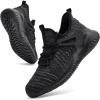 imageWalking Shoes for Men Sneakers  Slip on Memory Foam Running Tennis Shoes for Athletic Workout Gym Indoor Outdoor Lightweight Breathable Casual Sneakers MeshMixBlack Size 13
