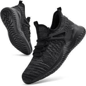 imageWalking Shoes for Men Sneakers  Slip on Memory Foam Running Tennis Shoes for Athletic Workout Gym Indoor Outdoor Lightweight Breathable Casual Sneakers MeshMixBlack Size 13