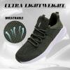 imageWalking Tennis Shoes for Men  Running Sneakers Slip on Shoes Mens Jogging Casual Lightweight Breathable Athletic Sport Gym Army Green 10