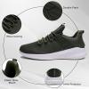 imageWalking Tennis Shoes for Men  Running Sneakers Slip on Shoes Mens Jogging Casual Lightweight Breathable Athletic Sport Gym Army Green 10