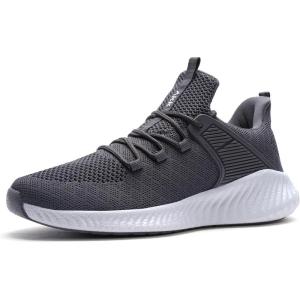 imageAkk Walking Tennis Shoes for Men  Running Sneakers Slip on Shoes Mens Jogging Casual Lightweight Breathable Athletic Sport Gym Dark Grey 10