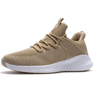 imageAkk Walking Tennis Shoes for Men  Running Sneakers Slip on Shoes Mens Jogging Casual Lightweight Breathable Athletic Sport Gym Khaki 10