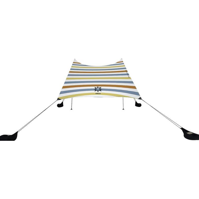 imageNeso Tents Grande Beach Tent 7ft Tall 9 x 9ft Reinforced Corners and Cooler PocketVintage Stripes