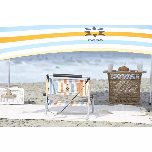 image2 Pack of Neso Lightweight Water Resistant Beach Chairs with Shoulder Strap and Slip Pocket  Folds ThinBlackRegular Vintage Stripes