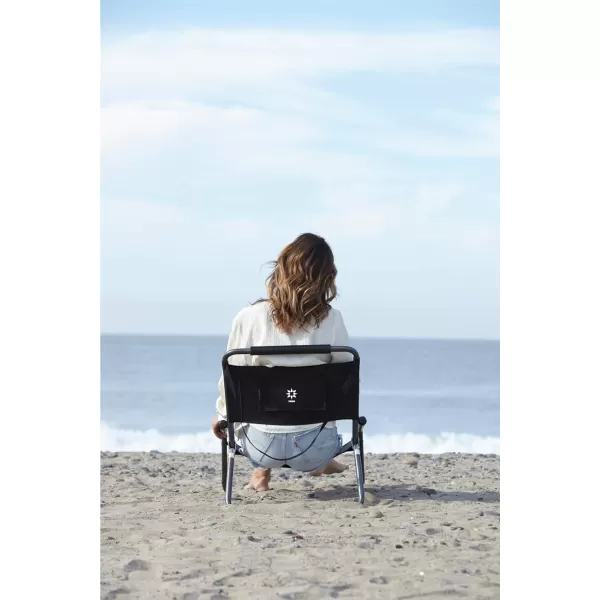 image2 Pack of Neso Lightweight Water Resistant Beach Chairs with Shoulder Strap and Slip Pocket  Folds ThinBlackXLarge Black