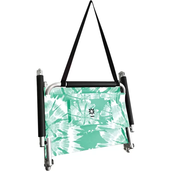 image2 Pack of Neso Lightweight Water Resistant Beach Chairs with Shoulder Strap and Slip Pocket  Folds ThinBlackXLarge Mint Tie Dye