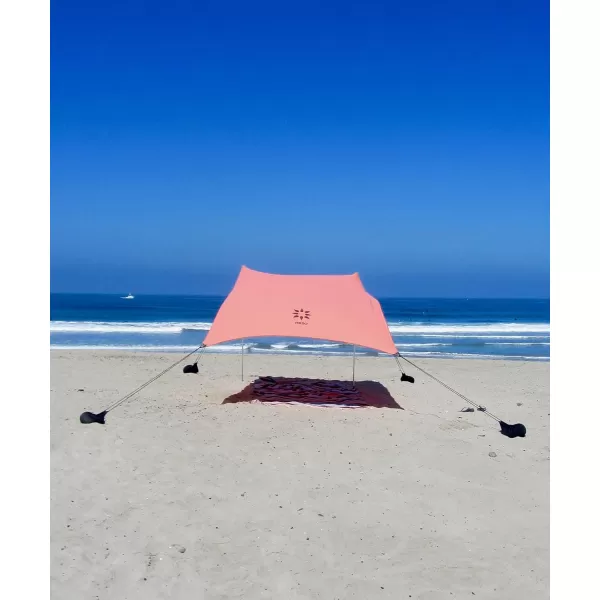 imageNeso Tents Beach Tent with Sand Anchor Portable Canopy Sunshade  7 x 7  Patented Reinforced CornersPeriwinkle BlueCoral