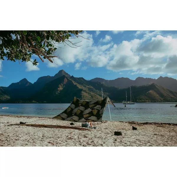 imageNeso Tents Beach Tent with Sand Anchor Portable Canopy Sunshade  7 x 7  Patented Reinforced CornersPeriwinkle BlueGreen Fronds
