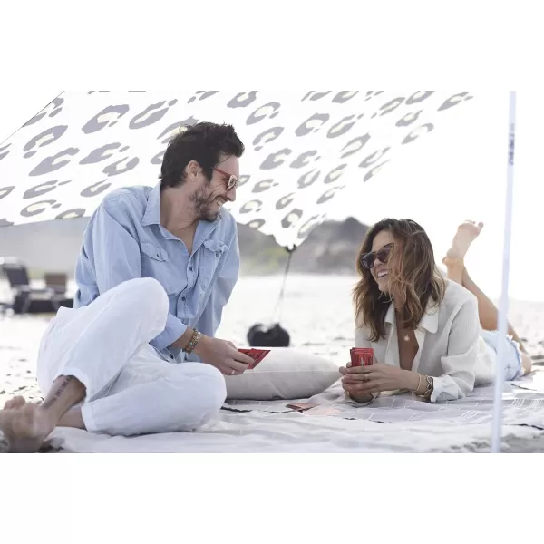 imageNeso Tents Beach Tent with Sand Anchor Portable Canopy Sunshade  7 x 7  Patented Reinforced CornersPeriwinkle BlueLeopard