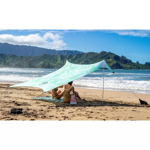 imageNeso Tents Beach Tent with Sand Anchor Portable Canopy Sunshade  7 x 7  Patented Reinforced CornersPeriwinkle BlueMint Tie Dye