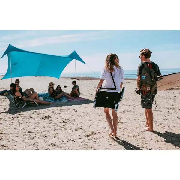 imageNeso Tents Gigante Beach Tent 8ft Tall 11 x 11ft Biggest Portable Beach Shade UPF 50 SunnbspProtection Reinforced Corners and Cooler PocketTeal