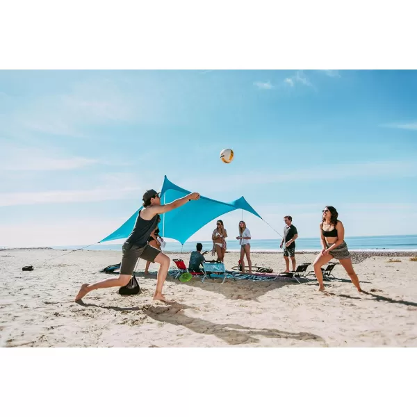 imageNeso Tents Gigante Beach Tent 8ft Tall 11 x 11ft Biggest Portable Beach Shade UPF 50 SunnbspProtection Reinforced Corners and Cooler PocketTeal