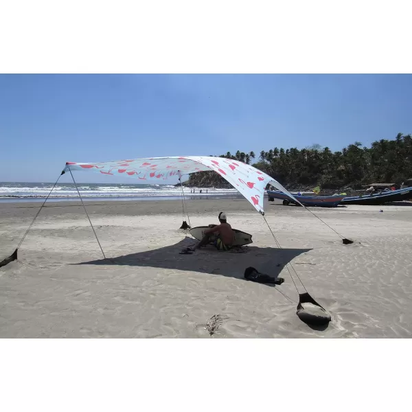 imageNeso Tents Grande Beach Tent 7ft Tall 9 x 9ft Reinforced Corners and Cooler PocketFlamingos