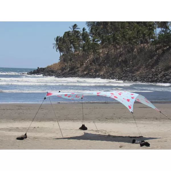 imageNeso Tents Grande Beach Tent 7ft Tall 9 x 9ft Reinforced Corners and Cooler PocketFlamingos