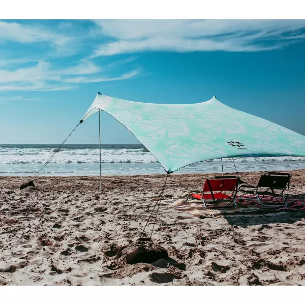 imageNeso Tents Grande Beach Tent 7ft Tall 9 x 9ft Reinforced Corners and Cooler PocketMint Tie Dye