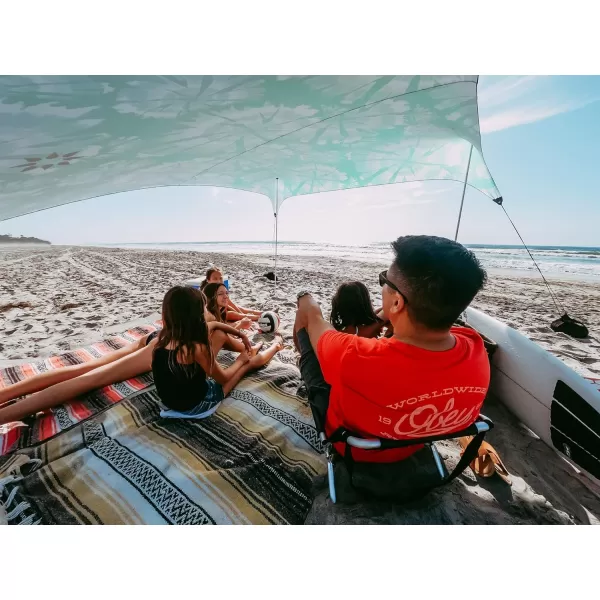 imageNeso Tents Grande Beach Tent 7ft Tall 9 x 9ft Reinforced Corners and Cooler PocketMint Tie Dye