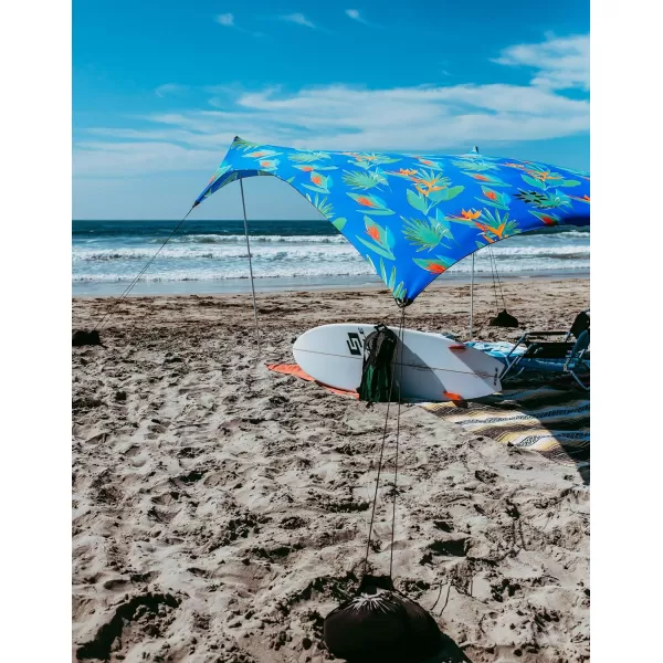 imageNeso Tents Grande Beach Tent 7ft Tall 9 x 9ft Reinforced Corners and Cooler PocketTropical Floral