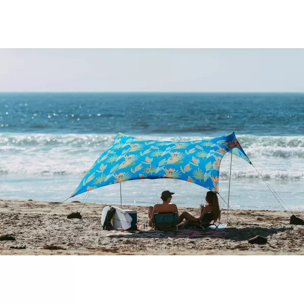 imageNeso Tents Grande Beach Tent 7ft Tall 9 x 9ft Reinforced Corners and Cooler PocketTropical Floral