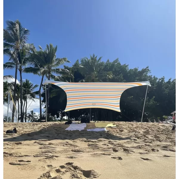 imageNeso Tents Grande Beach Tent 7ft Tall 9 x 9ft Reinforced Corners and Cooler PocketVintage Stripes