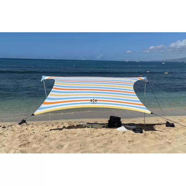 imageNeso Tents Grande Beach Tent 7ft Tall 9 x 9ft Reinforced Corners and Cooler PocketVintage Stripes