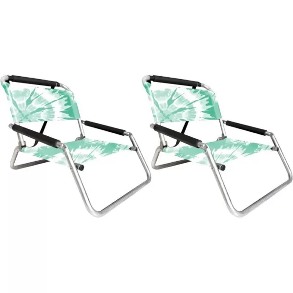 image2 Pack of Neso Lightweight Water Resistant Beach Chairs with Shoulder Strap and Slip Pocket  Folds ThinBlackRegular Mint Tie Dye