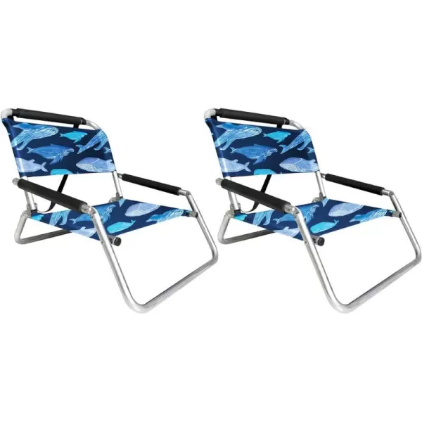 image2 Pack of Neso Lightweight Water Resistant Beach Chairs with Shoulder Strap and Slip Pocket  Folds ThinBlackRegular Save the Whales