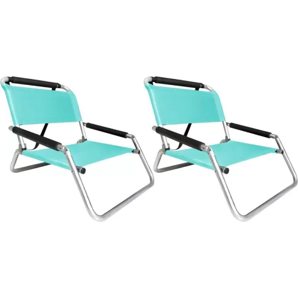 image2 Pack of Neso Lightweight Water Resistant Beach Chairs with Shoulder Strap and Slip Pocket  Folds ThinBlackRegular Seafoam