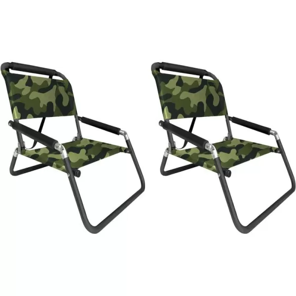 image2 Pack of Neso Lightweight Water Resistant Beach Chairs with Shoulder Strap and Slip Pocket  Folds ThinBlackXLarge Camo