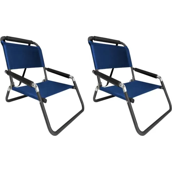 image2 Pack of Neso Lightweight Water Resistant Beach Chairs with Shoulder Strap and Slip Pocket  Folds ThinBlackXLarge Navy