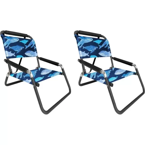 image2 Pack of Neso Lightweight Water Resistant Beach Chairs with Shoulder Strap and Slip Pocket  Folds ThinBlackXLarge Save the Whales