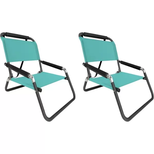 image2 Pack of Neso Lightweight Water Resistant Beach Chairs with Shoulder Strap and Slip Pocket  Folds ThinBlackXLarge Seafoam